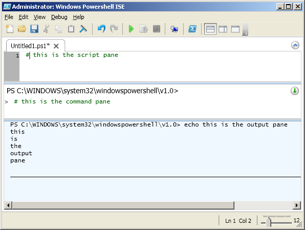 Windows Powershell ISE Screenshot